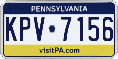 PA license plate KPV7156