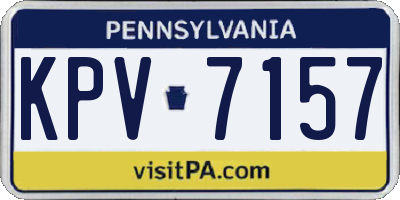 PA license plate KPV7157
