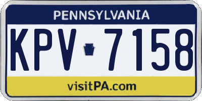 PA license plate KPV7158