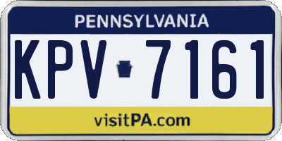 PA license plate KPV7161