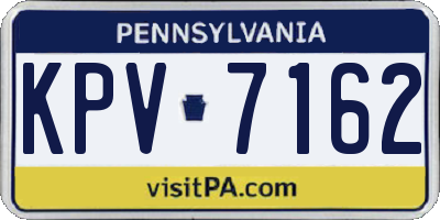 PA license plate KPV7162