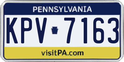 PA license plate KPV7163