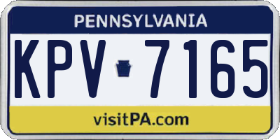 PA license plate KPV7165