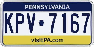 PA license plate KPV7167