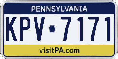PA license plate KPV7171