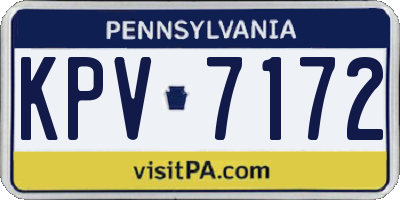 PA license plate KPV7172