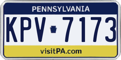 PA license plate KPV7173