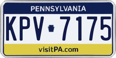 PA license plate KPV7175