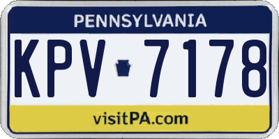 PA license plate KPV7178