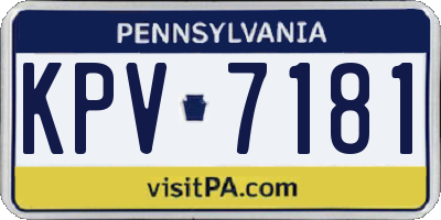 PA license plate KPV7181
