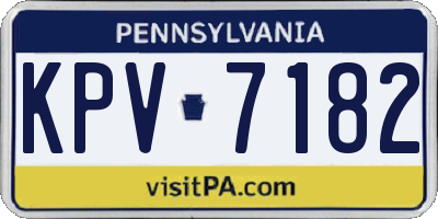 PA license plate KPV7182