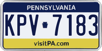 PA license plate KPV7183