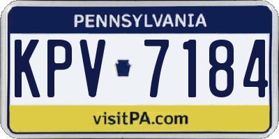 PA license plate KPV7184