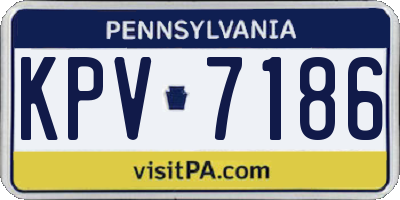 PA license plate KPV7186