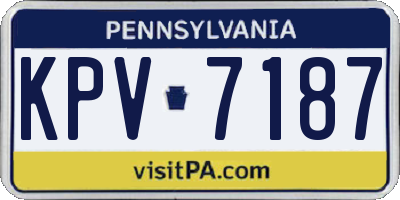 PA license plate KPV7187