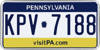 PA license plate KPV7188