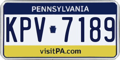 PA license plate KPV7189