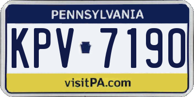 PA license plate KPV7190