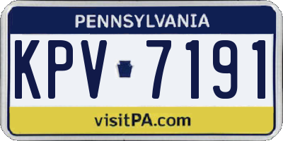 PA license plate KPV7191