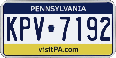 PA license plate KPV7192