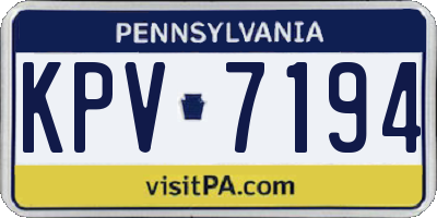 PA license plate KPV7194