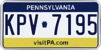 PA license plate KPV7195
