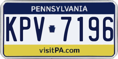 PA license plate KPV7196