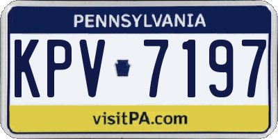 PA license plate KPV7197
