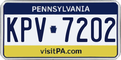 PA license plate KPV7202