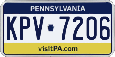 PA license plate KPV7206