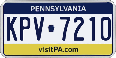 PA license plate KPV7210