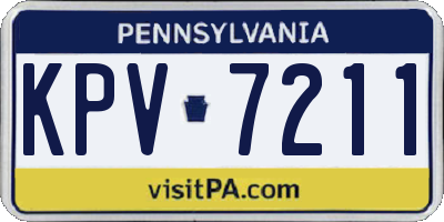 PA license plate KPV7211