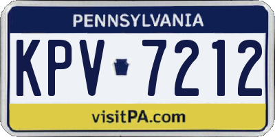 PA license plate KPV7212