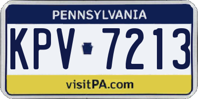 PA license plate KPV7213