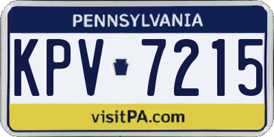 PA license plate KPV7215