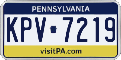 PA license plate KPV7219
