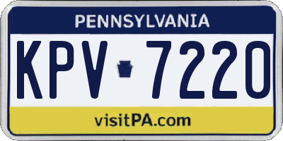 PA license plate KPV7220