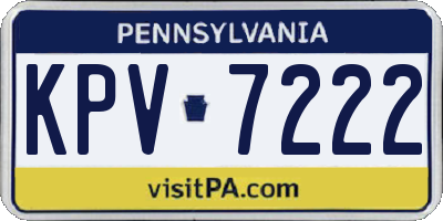 PA license plate KPV7222