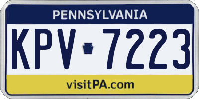 PA license plate KPV7223