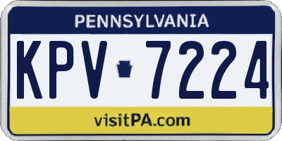 PA license plate KPV7224