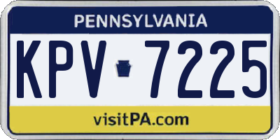 PA license plate KPV7225