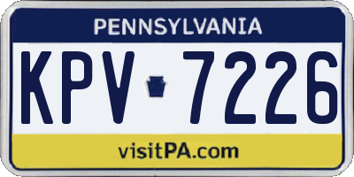 PA license plate KPV7226