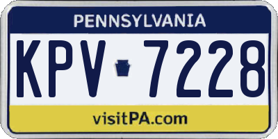 PA license plate KPV7228