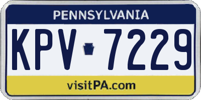 PA license plate KPV7229