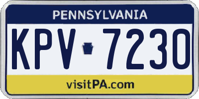 PA license plate KPV7230