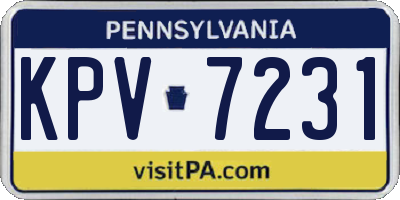 PA license plate KPV7231