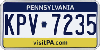 PA license plate KPV7235