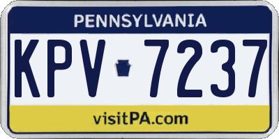 PA license plate KPV7237