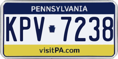 PA license plate KPV7238