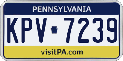 PA license plate KPV7239